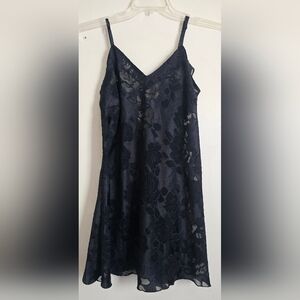 Vintage Womens Victorias Secret Gold Label Black Satin Lace Up Slip Dress Medium